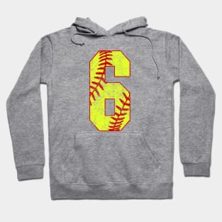 Fastpitch Softball Number 6 #6 Softball Shirt Jersey Uniform Favorite Player Biggest Fan Hoodie